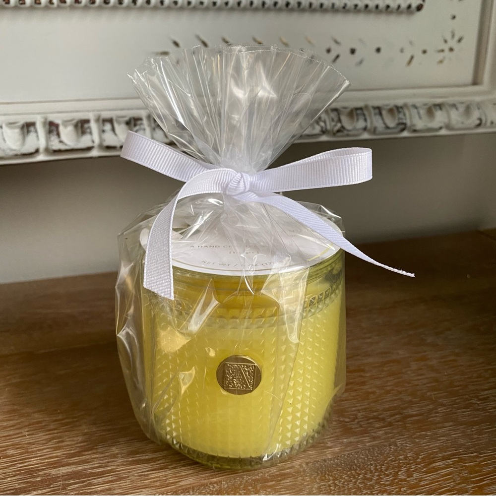 Aromatique Orange & Evergreen Candle with Textured Glass NEW